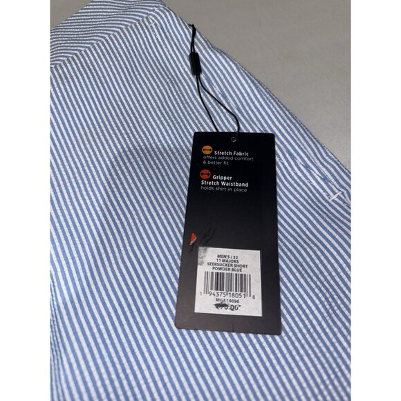 NWT Walter Hagen Powder Blue Seersucker Shorts Flat Front Size 32 - Picture 5 of 7
